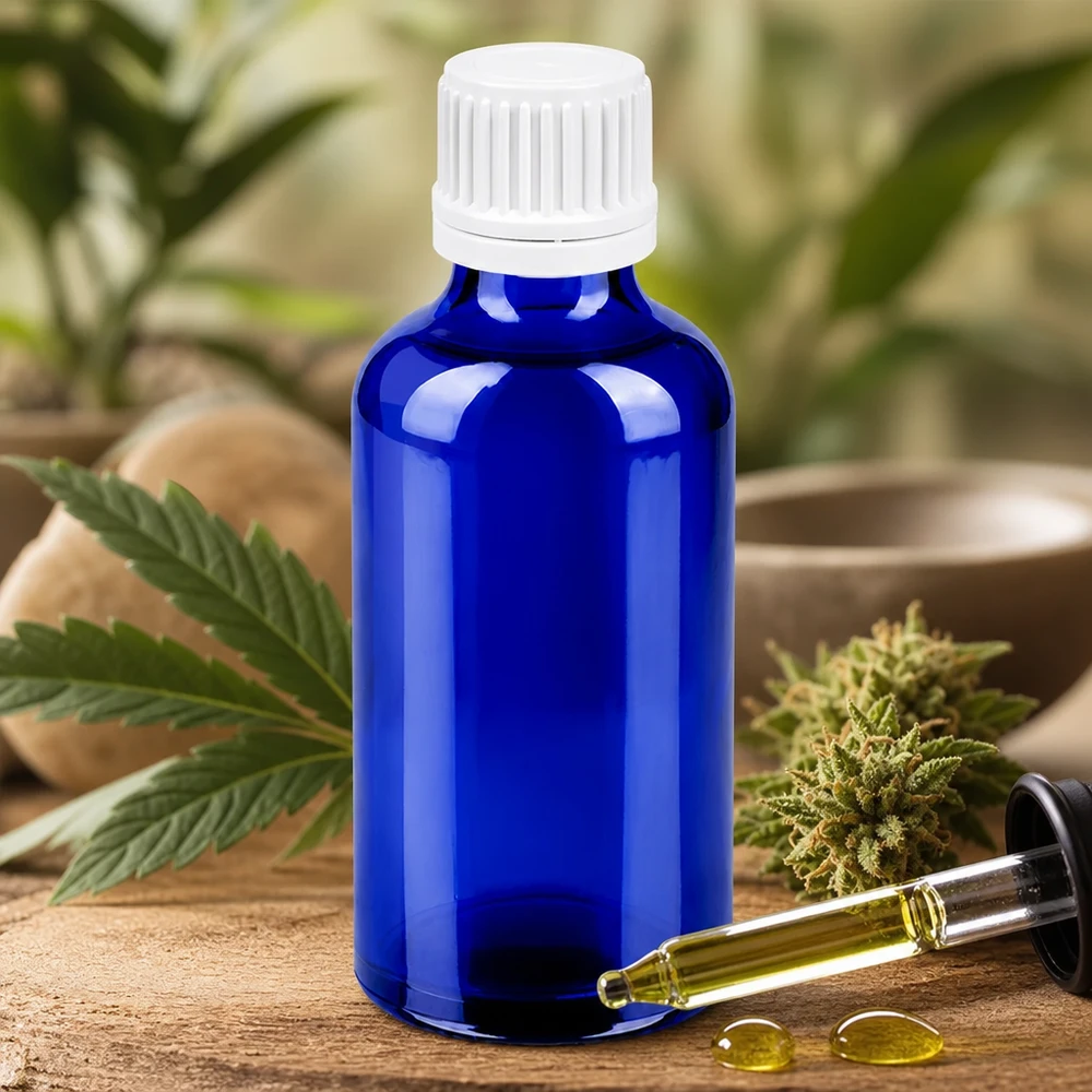 50ml Flasche 11mm Schraubverschluss weiß Originalitätsverschluss BlueLine UT18/50 Laborqualität Flasche 50ml aus chemisch resistentem Glas für wissenschaftliche Präparate