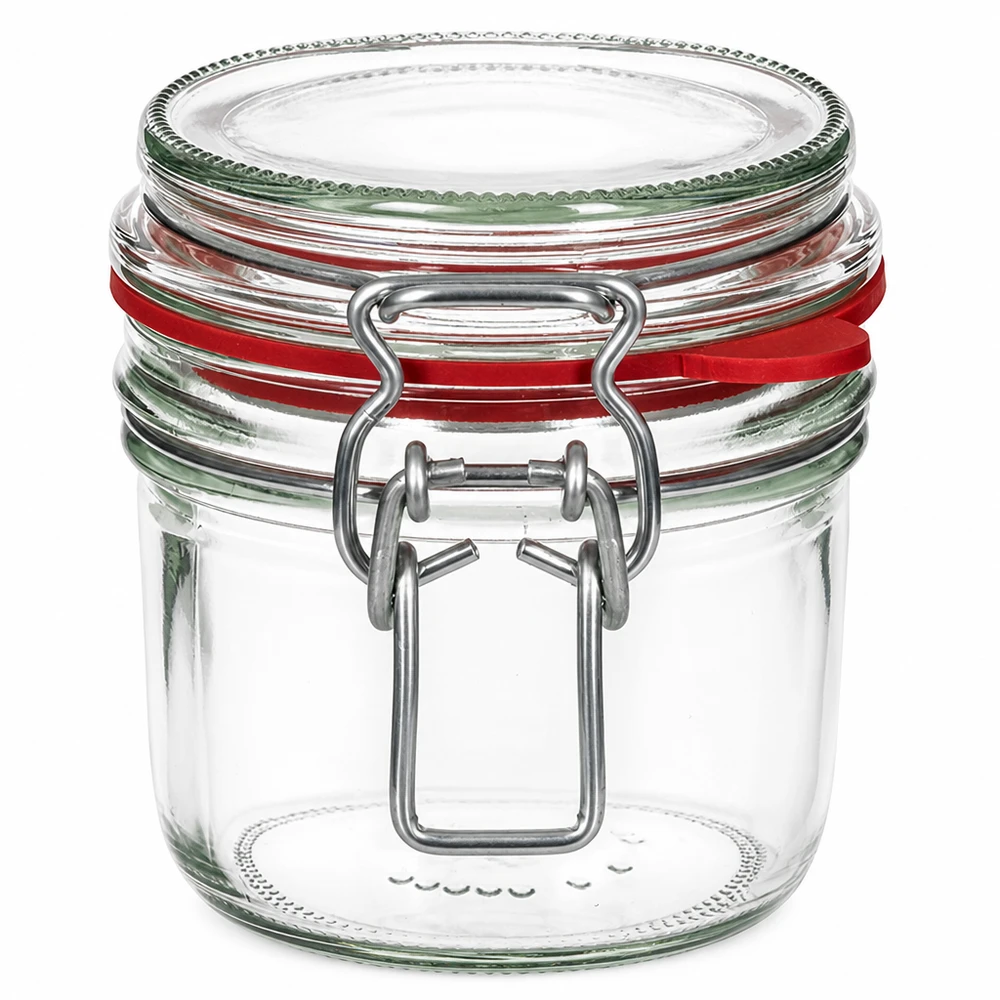 255ml Vorratsglas mit Bügelverschluss und roter Dichtung - praktisches Einmachglas für Küche und Vorratshaltung