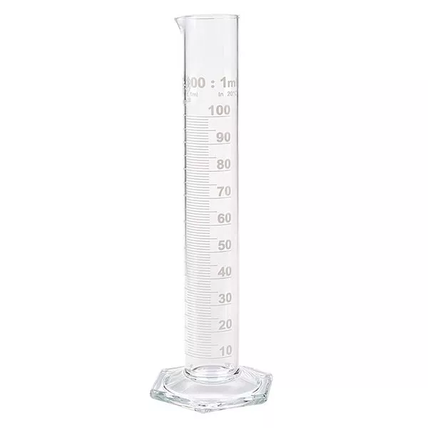 100ml Messzylinder HF aus Glas, weiße Skala 100ml Messzylinder HF aus Glas, weiße Skala