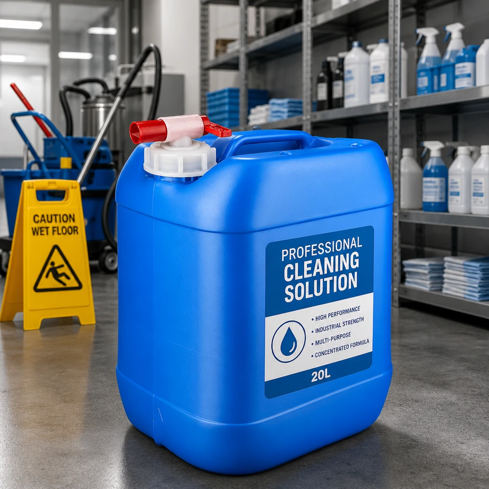 Kanister 20 Liter blau mit Auslaufhahn Gewerblicher Flüssigkeitsbehälter 20 Liter blau mit Auslaufhahn für industriellen Einsatz