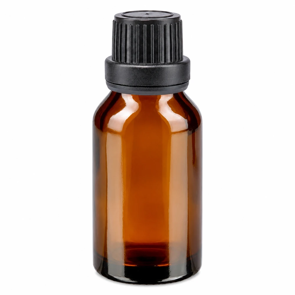 Apothekenflasche braun 15ml mit 2mm Tropfverschluss schwarz OV pharmazeutische Qualität