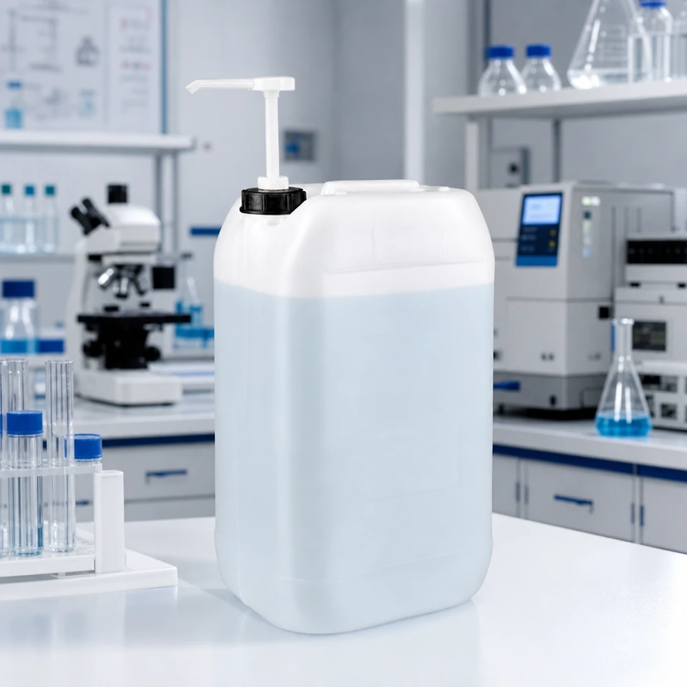 Kanister 15 Liter mit Dosierpumpe Stabiler 15 Liter Kanister mit ergonomischem Pumpkopf für gewerblichen Einsatz im Labor