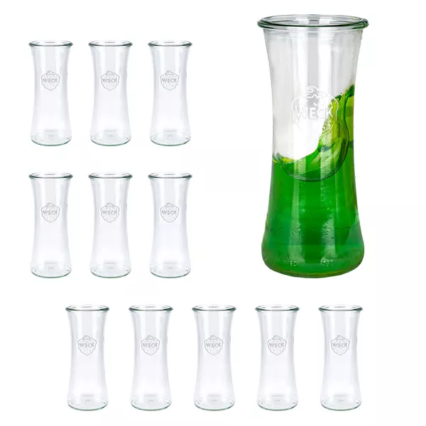12er Set Weck Gläser 700 ml Delikatessen-Glas rund