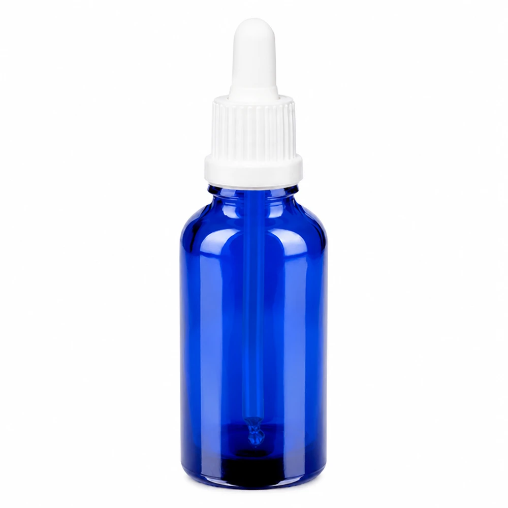 30ml Tropferflasche cobaltblau Glas weisse Pipettenkappe OV BlueLine UT18 Dosierung