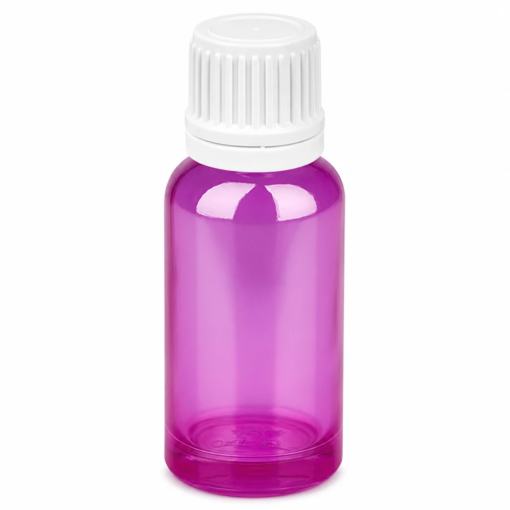 20ml Tropfflasche 0.7mm weiss Originalität Schraubverschlusserschluss PurpleLine UT18/20 Präzisions-Tropfflasche 20ml mit weissem UT18/20 Verschluss in Purple Line