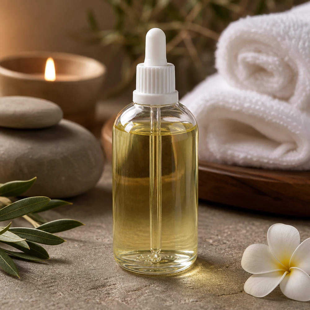 100ml Pipettenflasche weiß Originalitätsverschluss ClearLine UT18/100 Naturkosmetik Pipettenflasche 100ml ClearLine weiß mit Olivenzweig und Entspannungsambiente