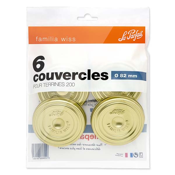 Bag de 6 Lid 82 mm Le Parfait® Familia Wiss