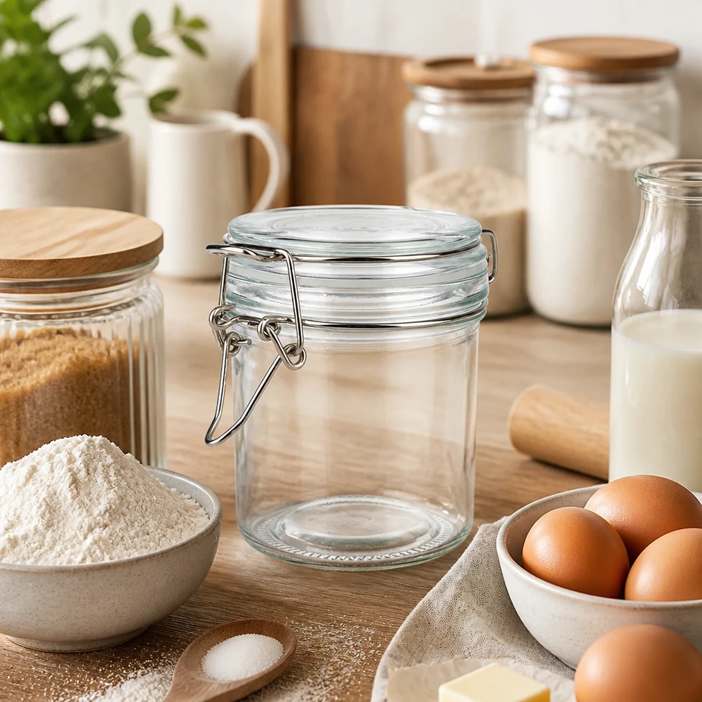 Mundgeblasenes Bügelverschlussglas 250ml mit zeitlosem Look für stilvolle Vorratshaltung