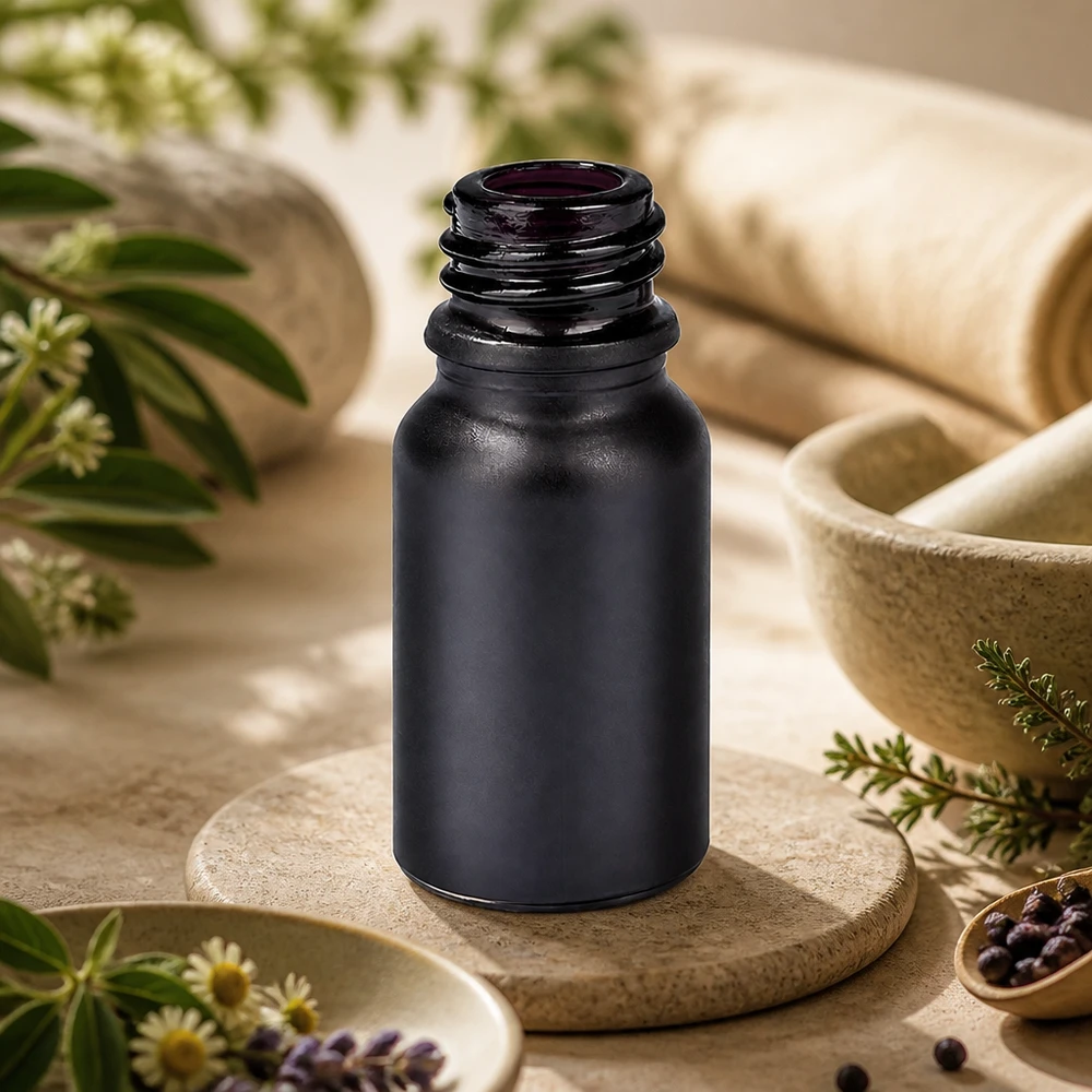 Handliche 10ml Apothekerflasche BlackLine UT18/10 UNiTWIST ideal für mobile Anwendung und Reisen