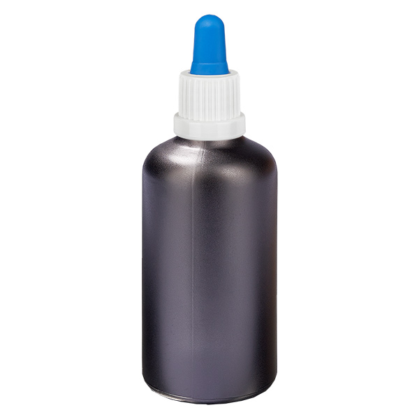 100ml Pipettenfla. weiß/blau Originalitätsverschluss BlackL. UT18/100 100ml Pipettenfla. weiß/blau Originalitätsverschluss BlackL. UT18/100
