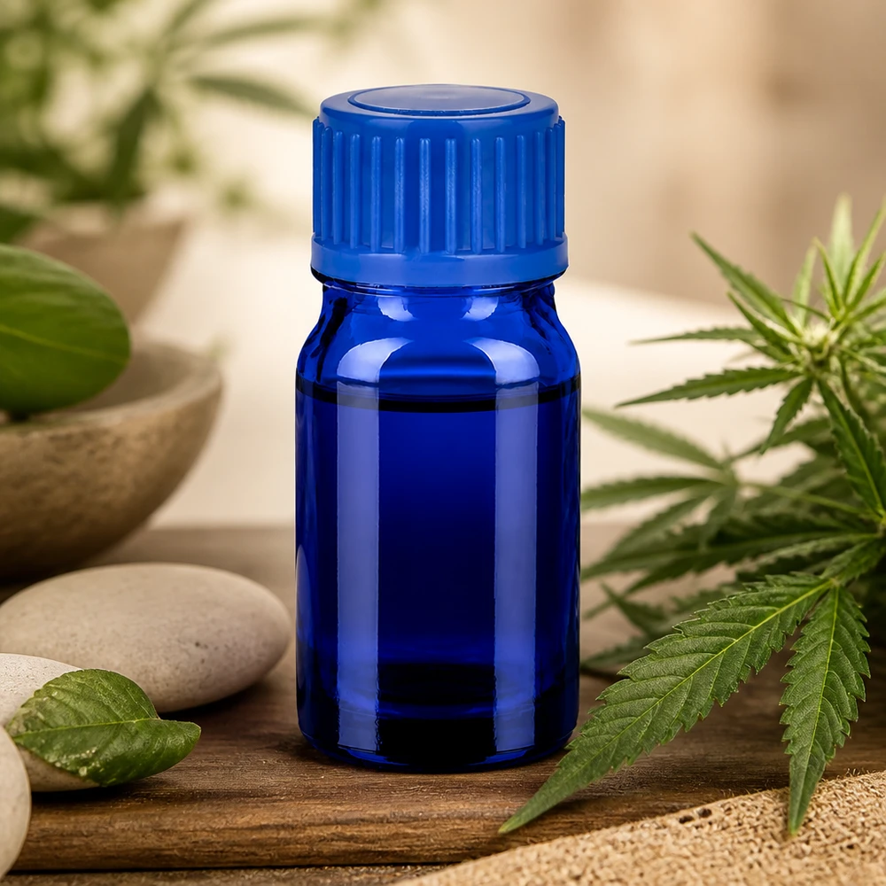 Premium Glasflasche 5ml in Blau mit praktischem Verschluss für den täglichen Gebrauch