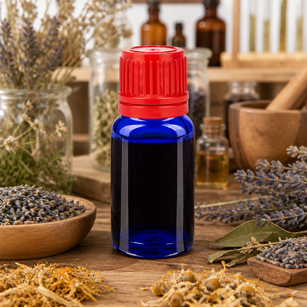 10ml Flasche 11mm Schraubverschluss rot Originalitätsverschluss BlueLine UT18/10 10ml Präzisionsflasche BlueLine Serie mit kindersicherem rotem Verschluss für Laboranwendungen