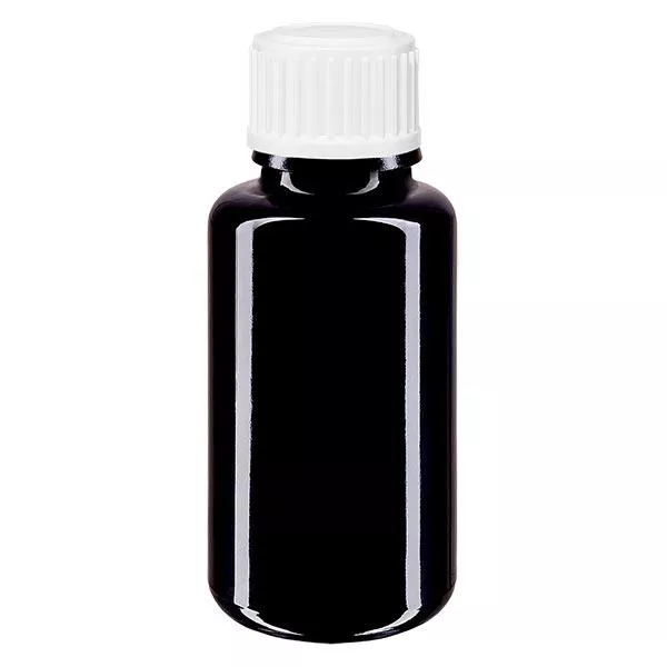Apothekenflasche violett 20ml Schraubverschluss weiß Standard
