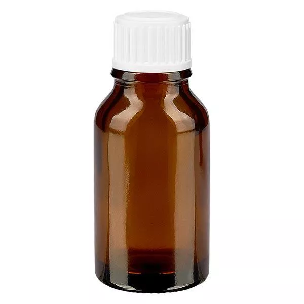 Apothekenflasche braun 30ml Schraubverschluss weiß Globuli Standard