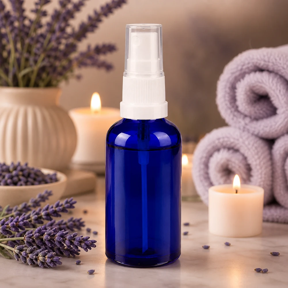 Professionelle Sprayflasche aus UV-schützendem Glas mit präzisem Sprühsystem 50ml