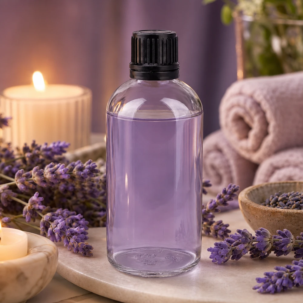 100ml Globuliflasche 3mm Giessring schwarz Standardverschluss ClearLine UT18/1 Schlanke Apothekerflasche 100ml aus Klarglas mit schwarzem Drehverschluss für Öle