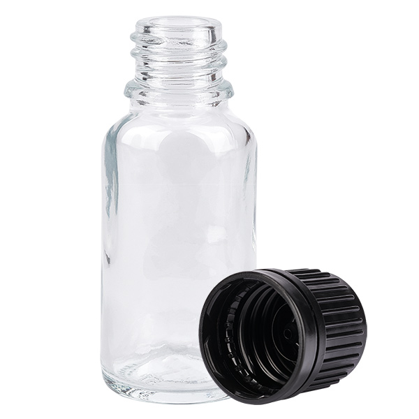 20ml Flasche 11mm Schraubverschluss schwarz Originalitätsverschluss ClearLine UT18/20 20ml Flasche 11mm Schraubverschluss schwarz Originalitätsverschluss ClearLine UT18/20
