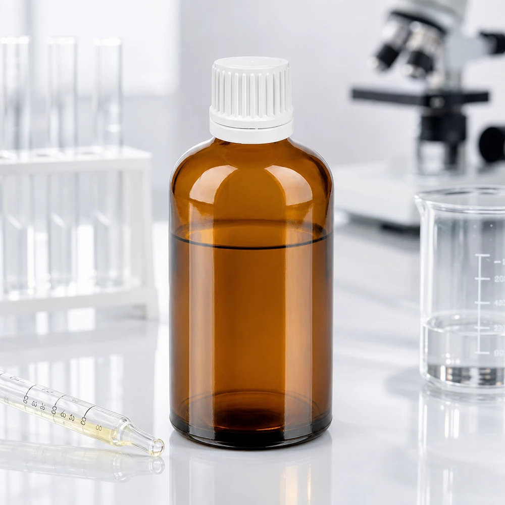 100ml Braunglas-Tropfflasche mit weißem Verschluss für lichtempfindliche Substanzen
