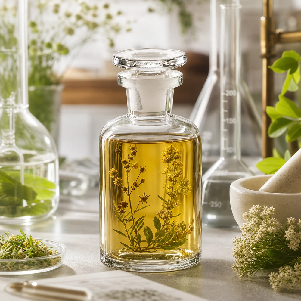 Rundschulterflasche 50ml klar Enghals Glasstopfen Botanische Ölflasche 50ml klar Rundschulter Glasstopfen Enghals für Naturprodukte
