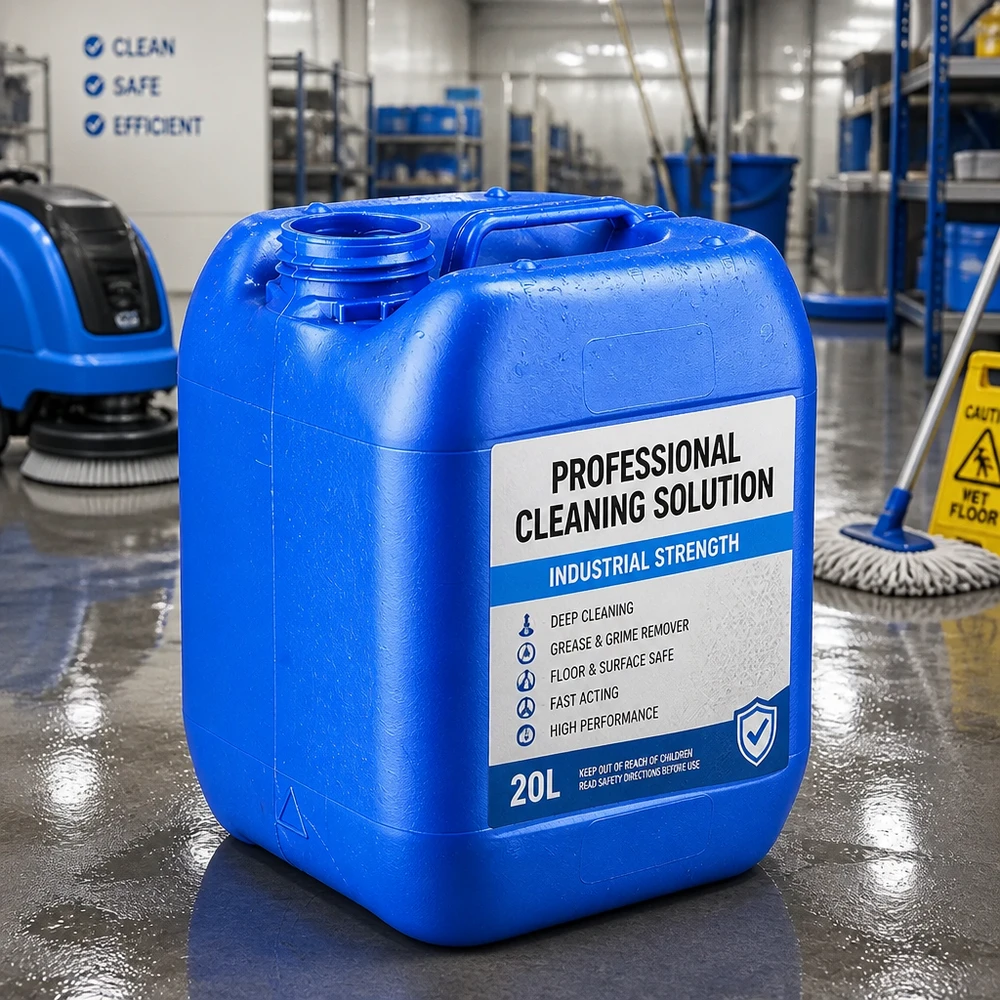 Kanister 5 Liter blau ohne Verschluss Offener blauer Kanister 5 Liter Fassungsvermögen für chemische Reinigungsmittel