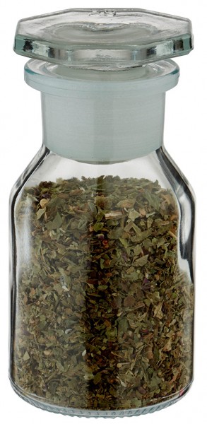 Gewürzglas Idee: 50 ml Steilbrustflasche Weithals Klarglas