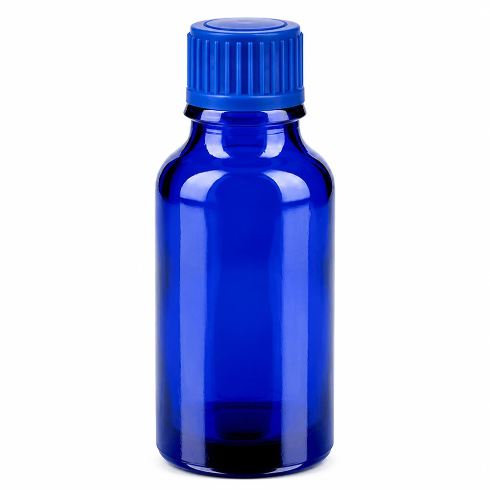 20ml Flasche 11mm Schraubverschluss blau Standard BlueLine UT18/20 Hochwertige 20ml Glasflasche in blau mit robustem 11mm Schraubdeckel UT18/20