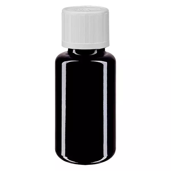 Apothekenflasche violett 20ml Tropfverschluss weiß Kindersicherung Standard