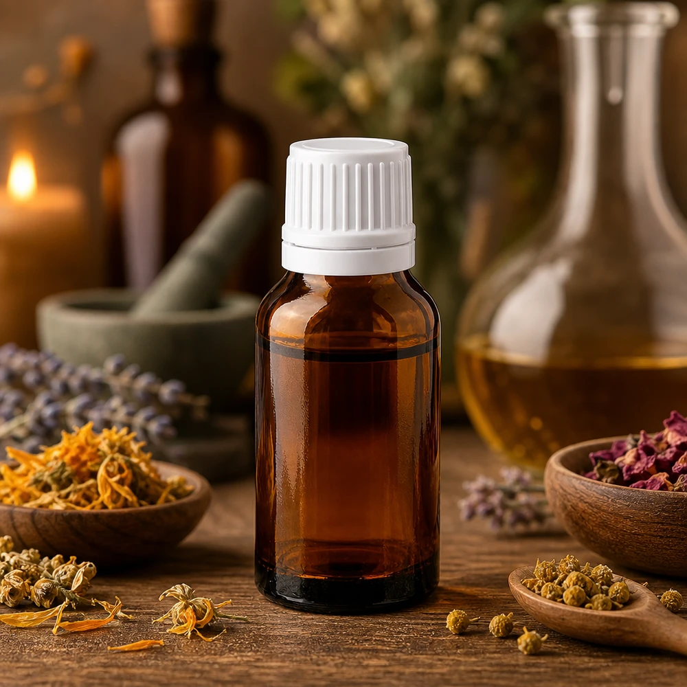 Apothekerflasche 30ml Braunglas weißer Verschluss ideal für ätherische Öle und Tinkturen