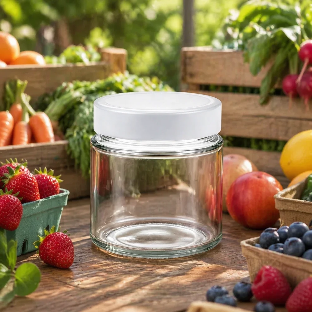 135ml Rundglas BasicSeal Deckel weiß Outdoor Garten frisches Obst Gemüse natürliche Aufbewahrung Vorratsglas