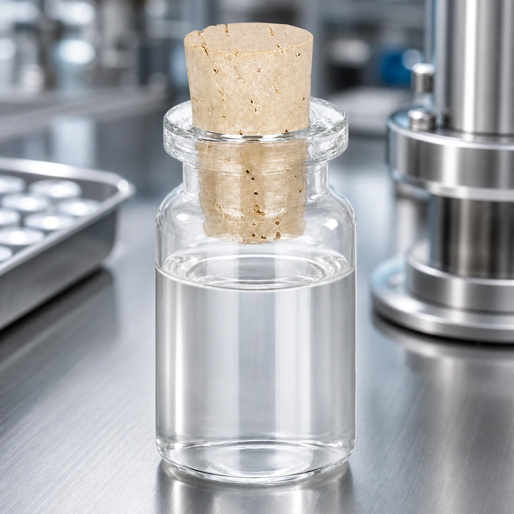 Handliche Klarglas Flasche 5ml mit fest sitzendem Korkstopfen 11/14mm für Probennahme