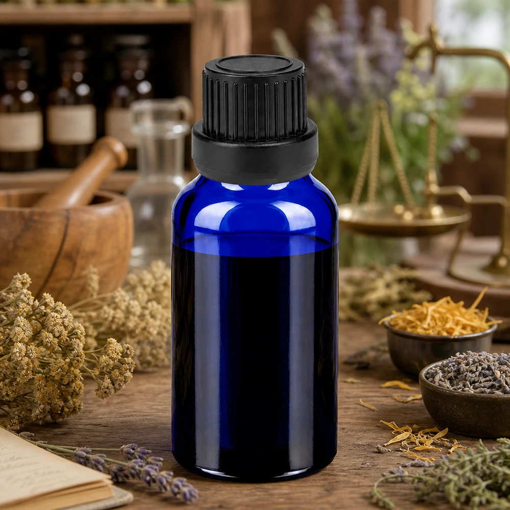20ml Flasche 11mm Schraubverschluss schwarz Originalitätsverschluss BlueLine UT18/20 20ml Laborflasche aus getöntem Glas mit dichtem Schraubverschluss für Kräuterextrakte