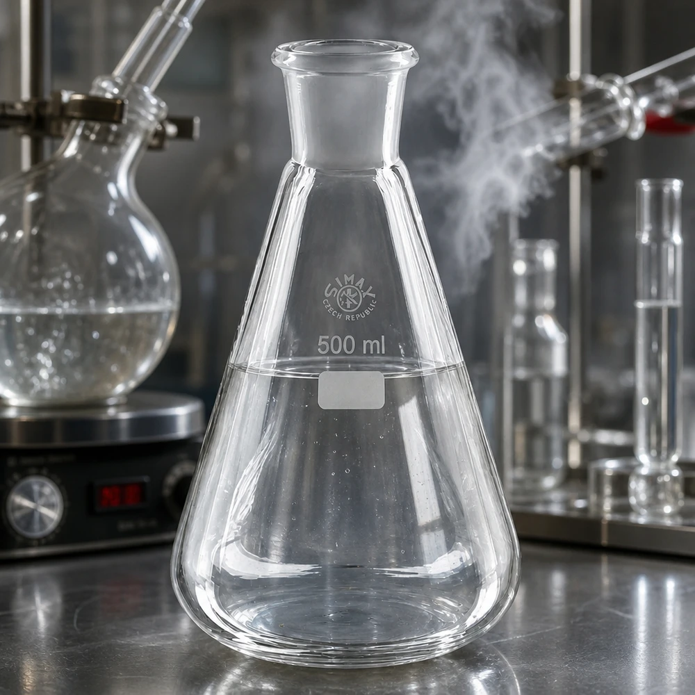 Universeller 500ml Erlenmeyerkolben mit graduierter Skala und Normschliff 29/32