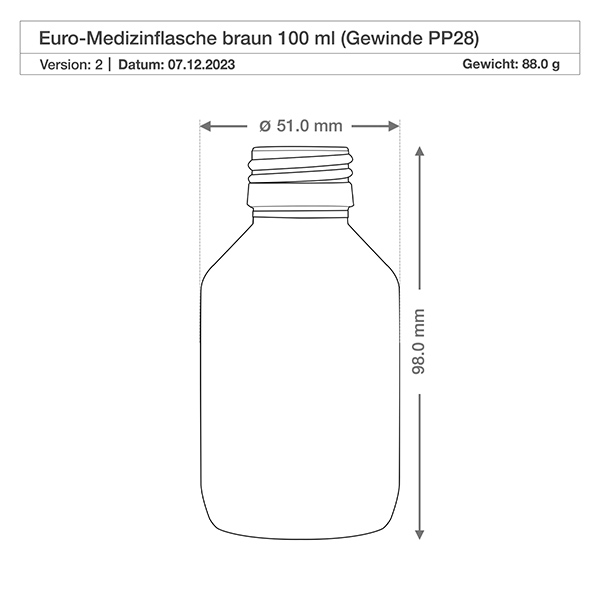 100ml Medizinflasche braun, mit Klappverschluss ApoGlas Braune 100ml Medizinflasche robustes Glas für professionelle pharmazeutische Anwendungen