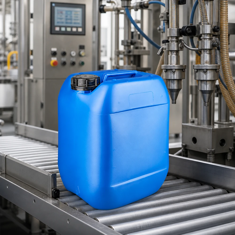 Kanister 10 Liter blau mit Schraubverschluss Originalitätsverschluss Kanister 10 Liter blau mit OV Verschluss für Chemikalien Reinigungsmittel und Flüssigkeiten