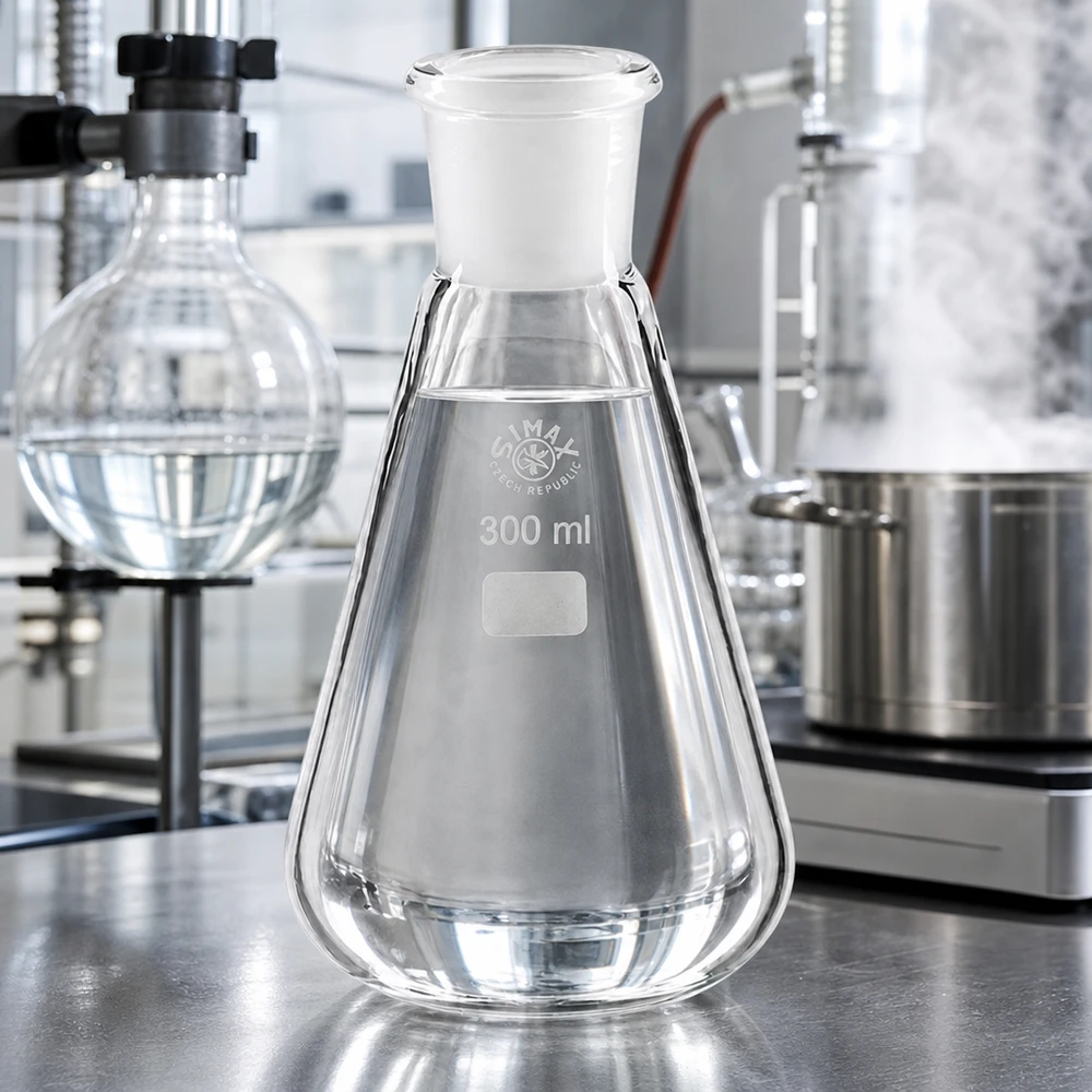 Erlenmeyerkolben 300ml mit Normschliff (29/32) Erlenmeyerkolben 300ml mit dichtem Verschluss und Normschliff 29/32 für sichere Lagerung