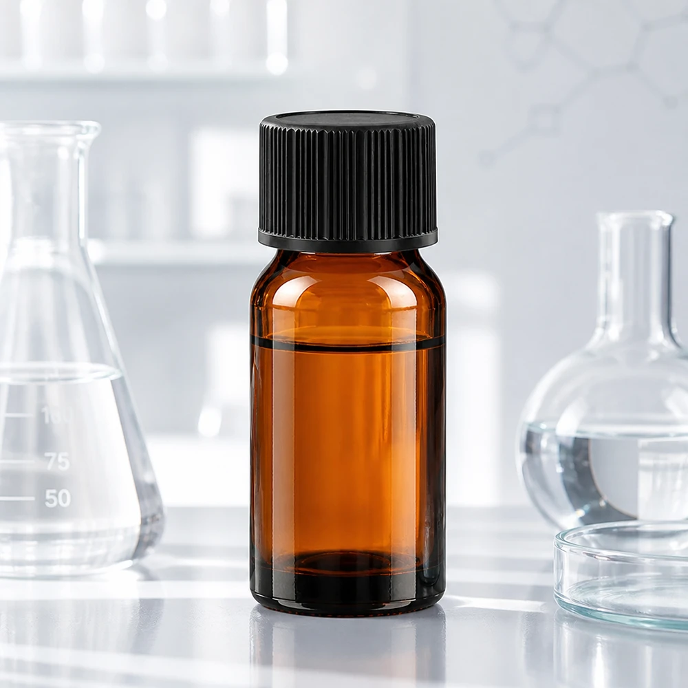 10ml Tropfflasche BrownLine mit lichtschützendem Braunglas und auslaufsicherem schwarzen Deckel
