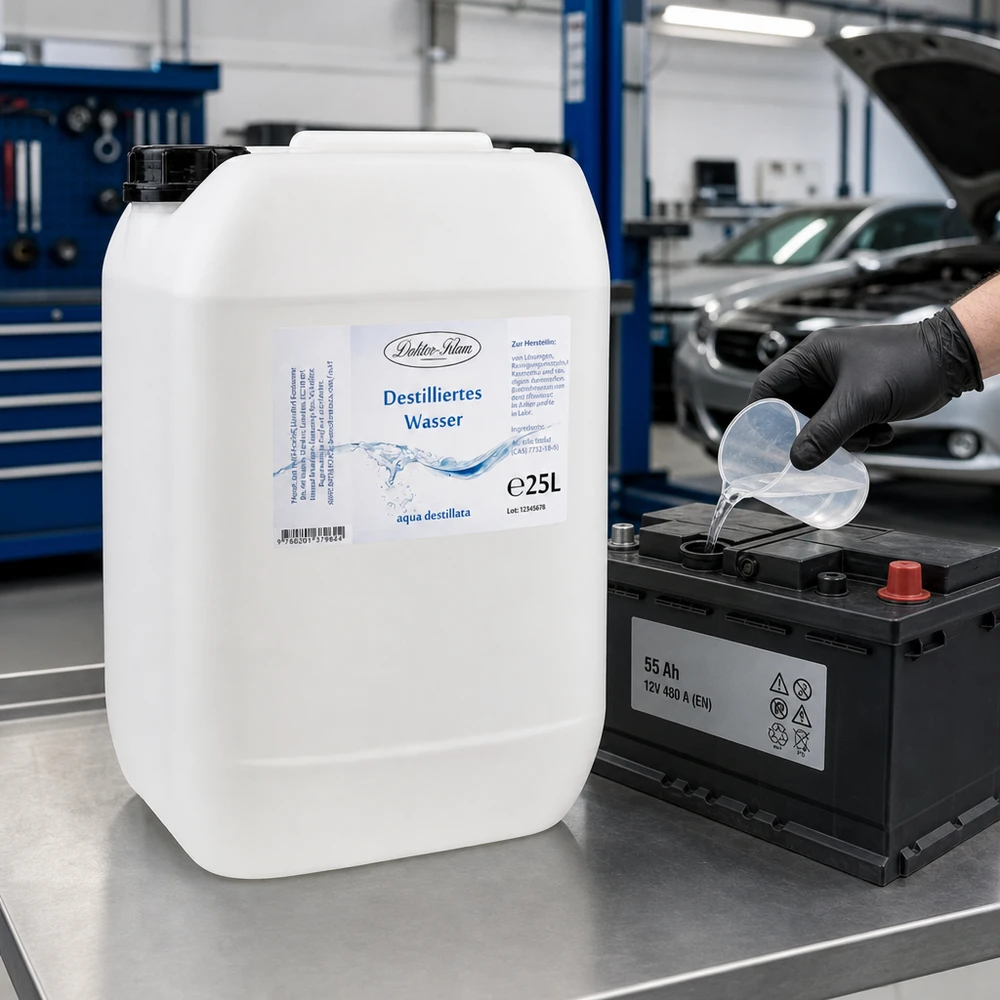 Reinheitsgrad destilliertes Wasser Doktor-Klaus 25L aqua destillata für technische Anwendungen