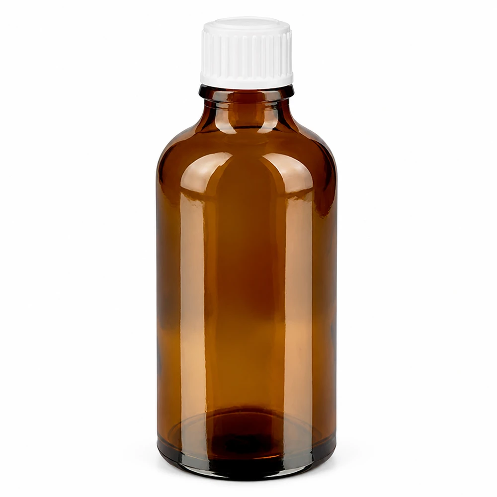 50ml Arzneiflasche aus braunem ApoGlas mit präzisem Weißverschluss für Medizin und Öle
