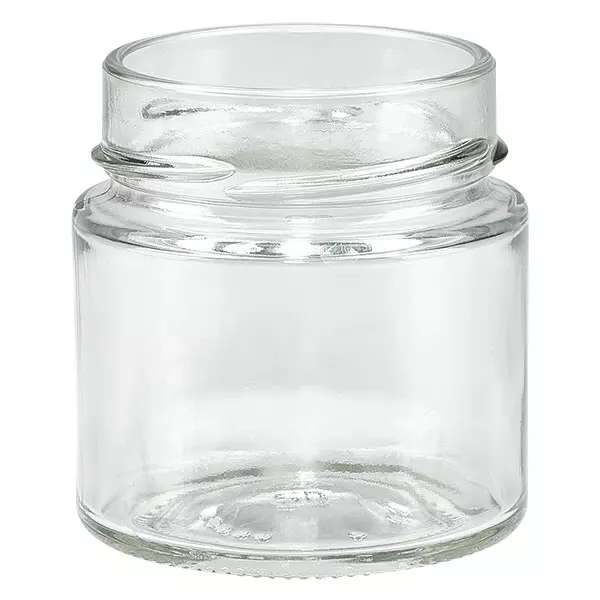 Glastiegel 135ml klar, o. Deckel, Gewinde TO58deep