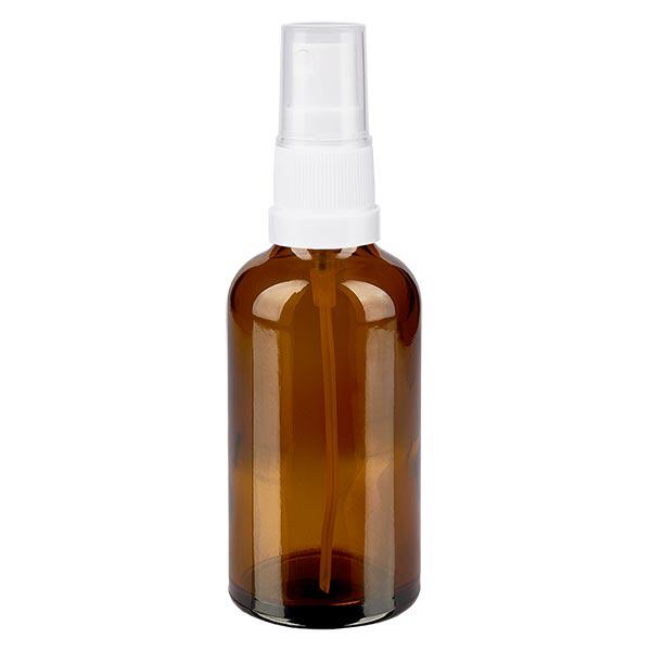 Apothekenflasche braun 50ml Sprayaufsatz weiß