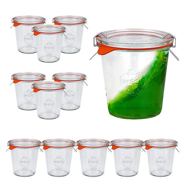 12er Set Weck Sturzgläser 290ml hoch, 1/5L Gläser mit 12 Gla