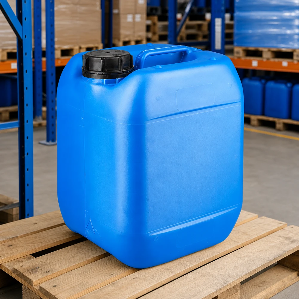 Kanister 5 Liter blau mit Schraubverschluss Originalitätsverschluss Kompakter blauer 5 Liter Kanister mit OV Verschluss für Kraftstoff und Flüssigkeiten