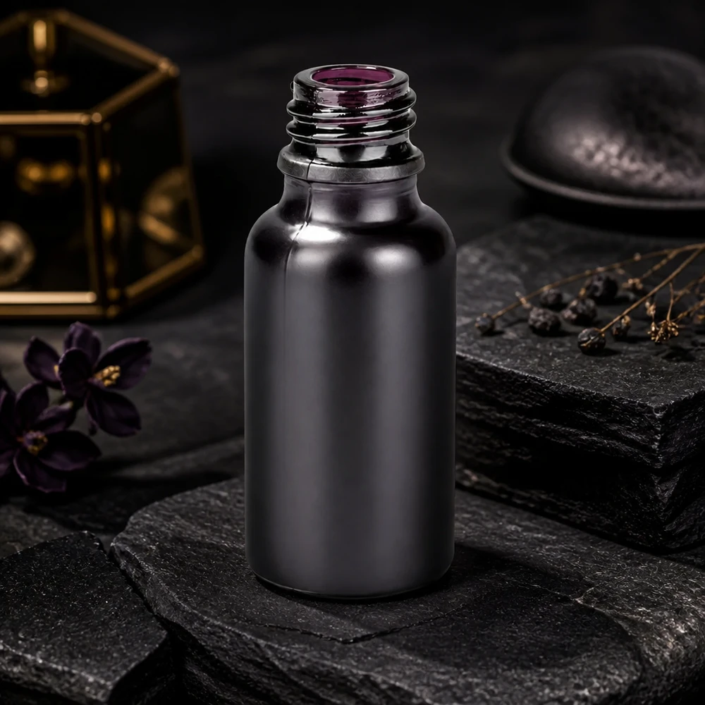 Elegante 20ml Apothekerflasche BlackLine mit schlanker Form und praktischem Schraubverschluss