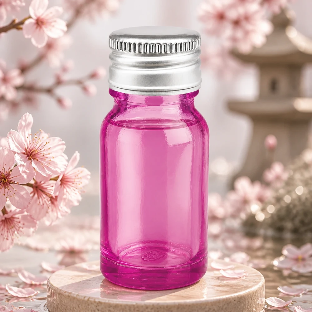 Elegante 10ml Flasche aus getöntem lila Glas mit langlebigem 11mm Aluminium Schraubdeckel