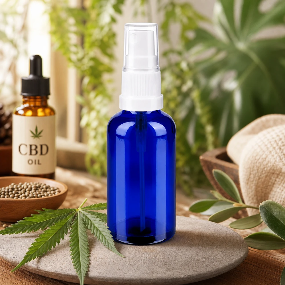 Stilvolle 50ml Glassprayflasche mit matter Oberfläche für elegante Präsentation von Beauty-Produkten