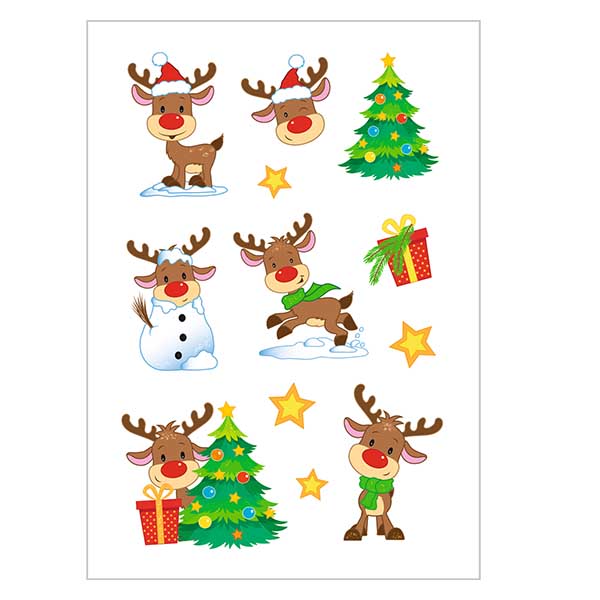 Sticker "Rudolph" (24 Aufkleber mit Glitzer) Sticker "Rudolph" (24 Aufkleber mit Glitzer)