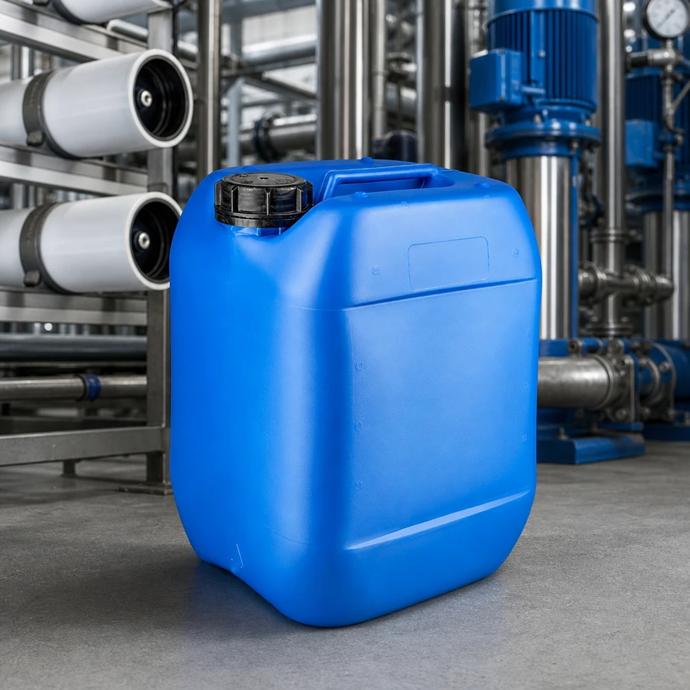 Kanister 10 Liter blau mit Schraubverschluss Originalitätsverschluss Blauer PE-Kanister 10 Liter mit OV Weithalsverschluss für Chemikalien in Wasseraufbereitung