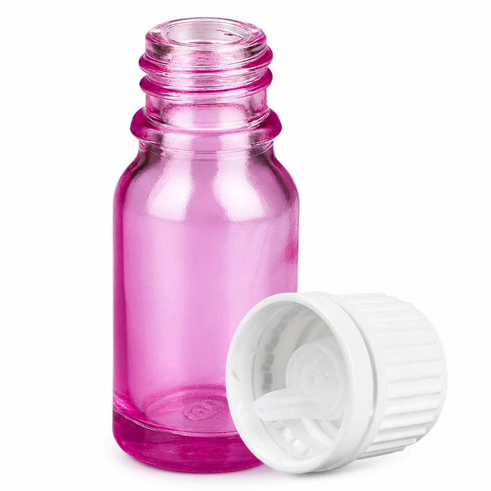 10ml Tropfflasche 0.7mm weiss Originalität Schraubverschlusserschluss PurpleLine UT18/10 Kompakte 10ml Tropfflasche violett mit weißem Verschluss für flüssige Präparate