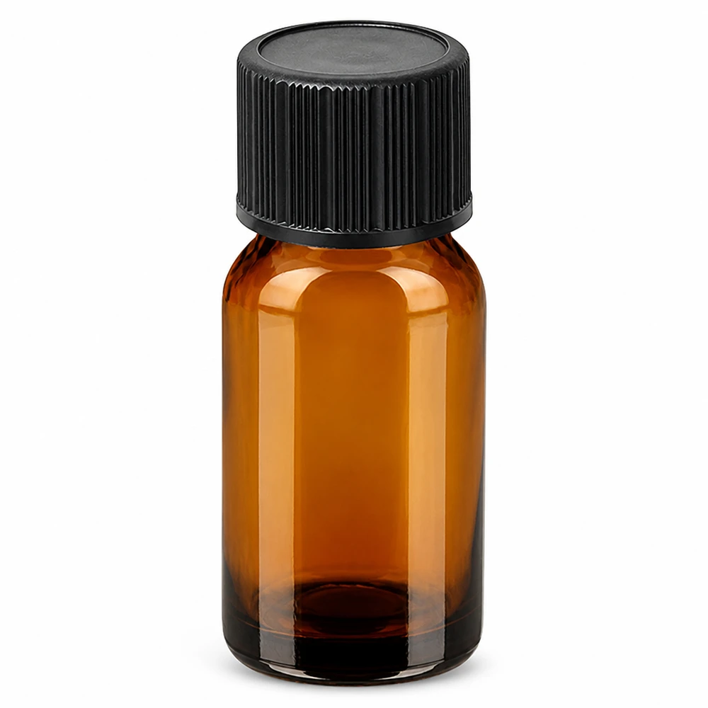 Hochwertige Braunglasflasche 10ml mit schwarzem Tropfdeckel für Aromatherapie