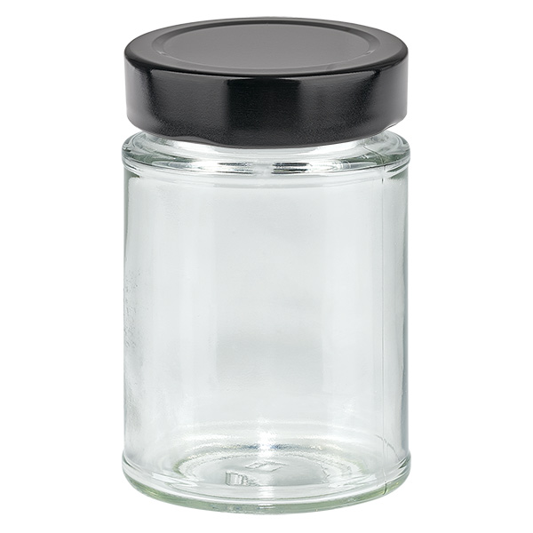 202ml Rundglas + BasicSeal Deckel schwarz deep UNiTWIST